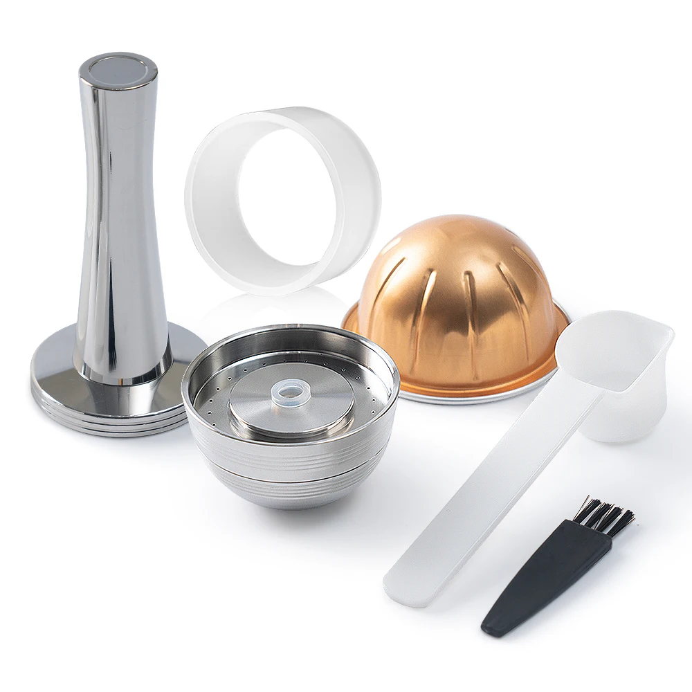 Für Nespresso Vertuo Next Pop Edelstahl Wiederverwendbare Kapsel Vertuoline Nachfüllbarer Kaffeefilter Kompatibel mit Original-Pods Image