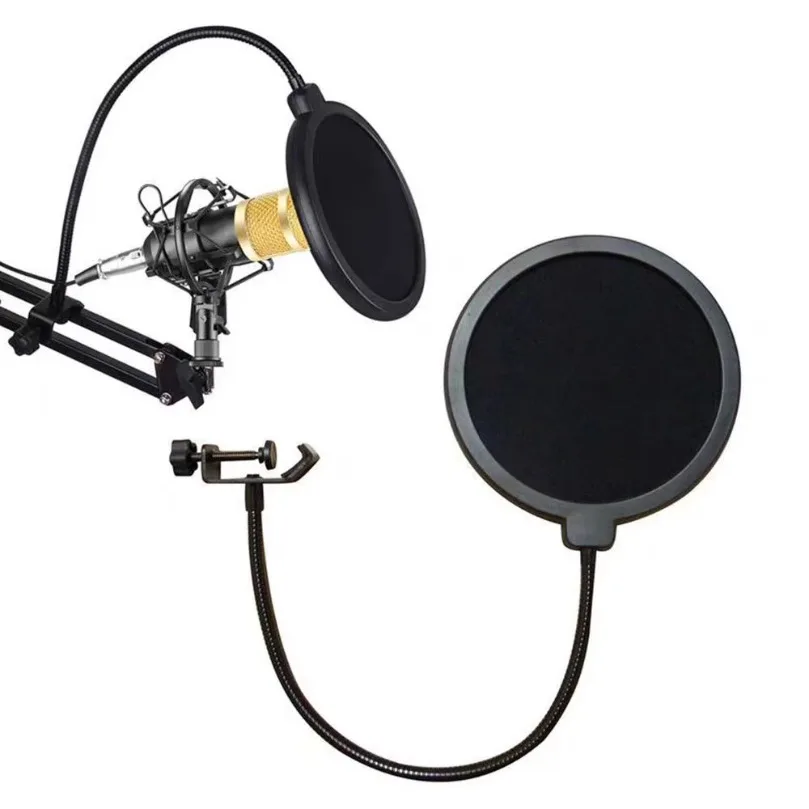 VIKEFON Mikrofonzubehör Metall PoP Filter Universal Mikrofon Windschutzscheibe für Studio Aufnahme Kondensatormikrofon Image