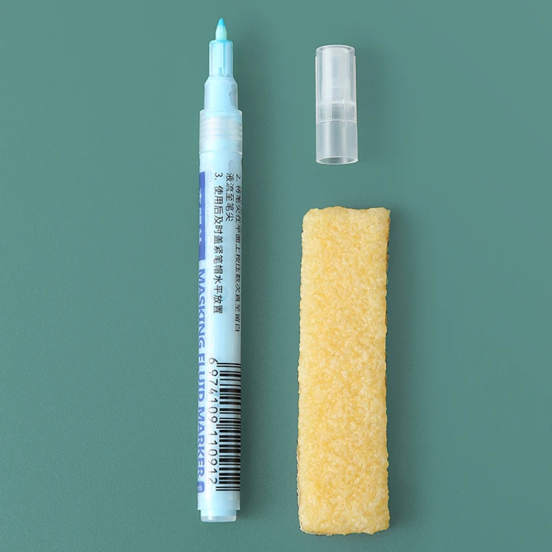 Markierungsstift-Typ, Aquarell-Maskierungsflüssigkeit, 0,7 mm, leerer Kleber, Gummi-Radiergummi, handbemaltes Aquarell-Gouache, Malerei, Kunstbedarf Image