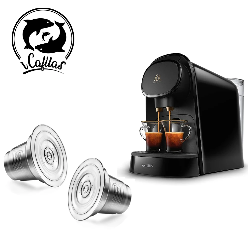Für L'Or Barista LM8012/60 Cafe Kapseln nachfüllbare XXL Kaffeekapsel Pod Klavier Noir Maschine Edelstahl Kaffeefilter Image
