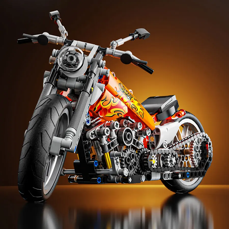 436PCS Bausteine Spielzeug Motorrad Modell Montage Bricks Sets Pädagogisches Spielzeug Desktop Dekoration Weihnachten Geburtstag Geschenke Image
