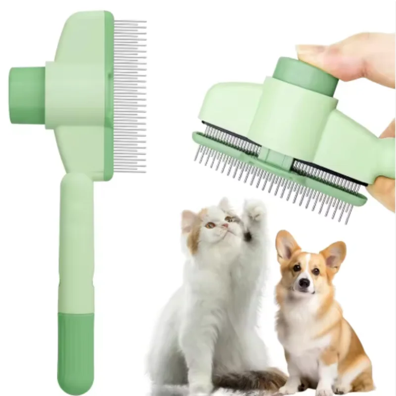 Hundekamm Tierhaarentferner Ein-Knopf-Bedienung Hundebürste Selbstreinigende Katzenbürste Massagekämme für Hundepflege Bürsten für Haustierprodukte Image
