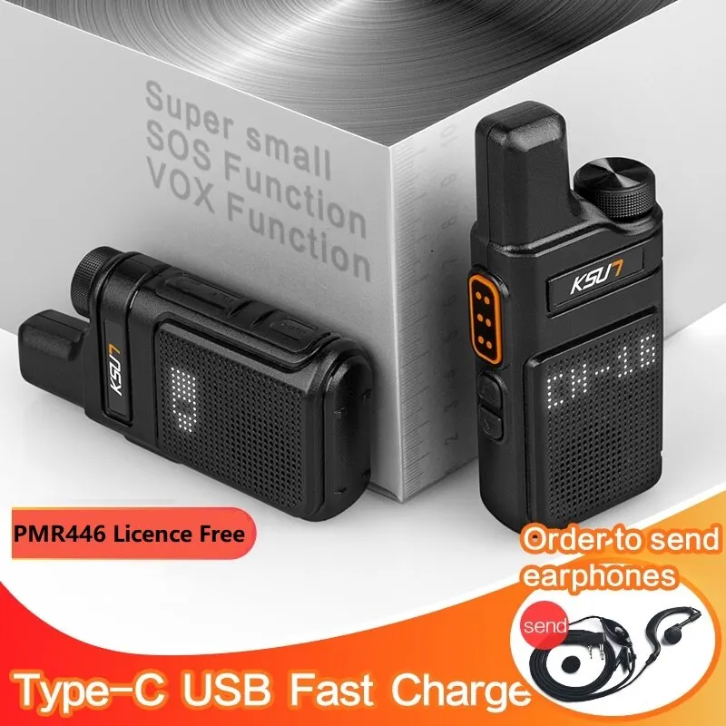 Ksut pmr446 Walkie Talkie 2 Stück tragbarer tragbarer Funkgerät-Funkgerät Zwei-Wege-Funksender-Comunicador-Transceiver Image
