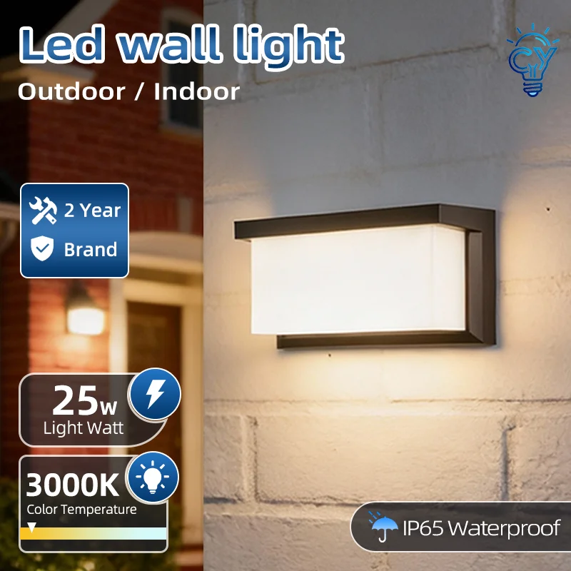 Led Outdoor Wand Licht Ip65 Wasserdichte Wand Lampe Led Außen Beleuchtung Veranda Lichter Für Balkon Haus Garten Licht Schlafzimmer 85-220V Image