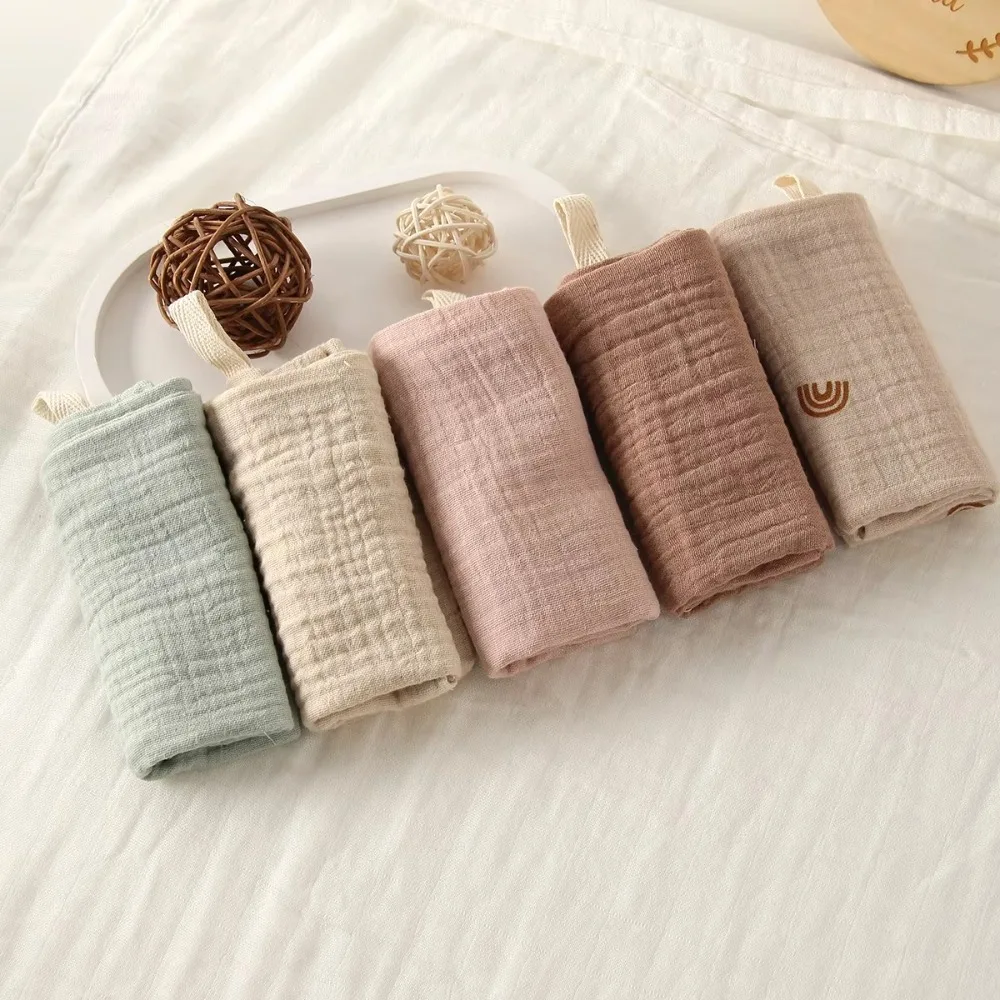 3/5Pcs 6-Schicht Reine Baumwolle Baby Baumwolle Waschlappen Weiche Gaze Baumwolle Neugeborenen Spucktuch Saugfähigen Baby Handtücher quadratische Handtücher