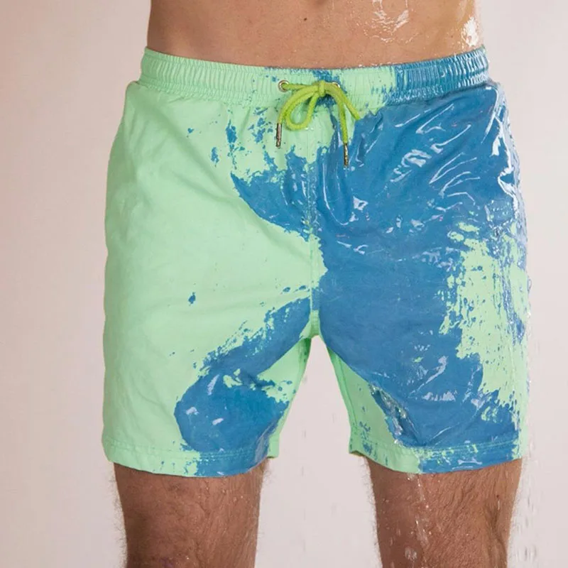 Herren Bademode Farbwechsel Badehose Männer Schwimmen Strand Shorts Sommer Schnell Trocknend Bad Shorts Surfen Board Strand Hosen MY840 Image