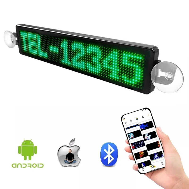 LED-Auto-Programmierbares Anzeigeschild USB 5V Fahrzeug-LED-Nachrichtentafel Werbung Laufschrift Bluetooth LED-Auto-Displaybildschirm