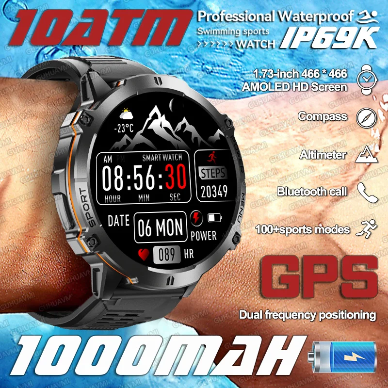 2025 Original TANK X3 Ultra 1000 mAh Batterie Smart Uhr Männer GPS Outdoor Sport Fitness Smartwatch 10ATM Wasserdichte Schwimmen uhren