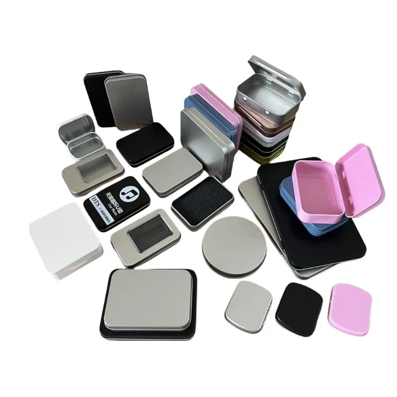 Rechteckige Metallbox aus Eisen, matte Blechdose, Aufbewahrungsbox für kleine Accessoires, Schreibtisch-Aufbewahrungsbox, Geschenkkartenbox, Behälter mit Scharnier, kleine Aufbewahrungsbox.