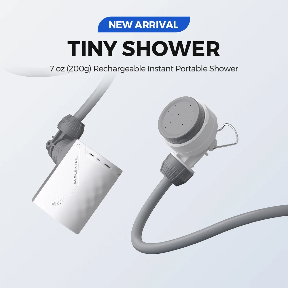 FLEXTAIL TINY SHOWER – Outdoor-Camping-Dusche, tragbare elektrische Duschpumpe, IPX7 wasserdicht, für Outdoor- und Hausreinigung