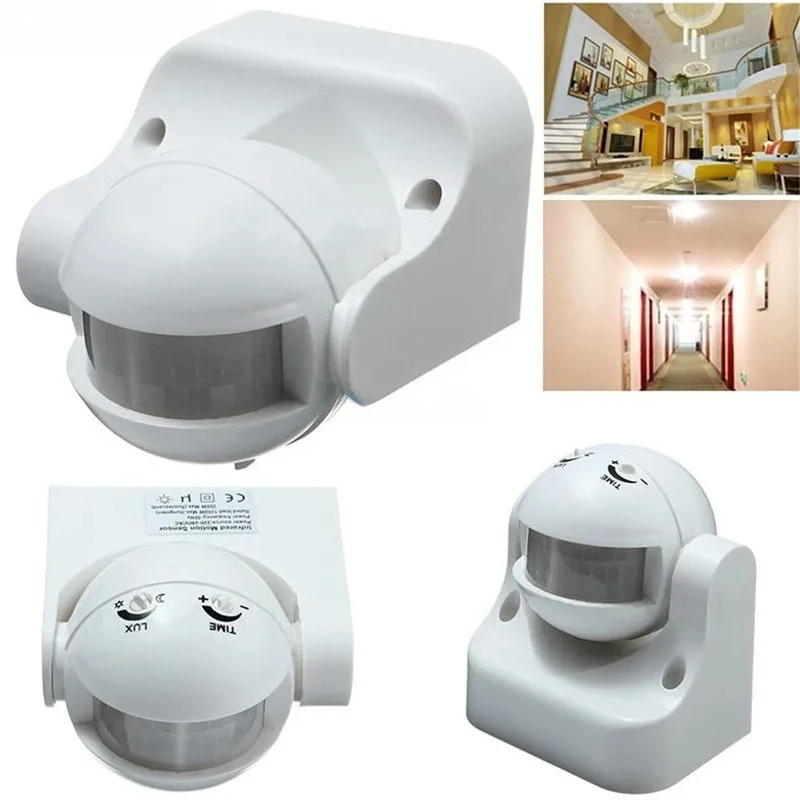 AC 220 V – 240 V 180 Grad Outdoor IP44 PIR Infrarot-Bewegungsmelder, runder Mini-Smart-Verzögerungslichtschalter