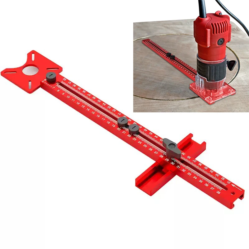 3-in-1 Fräshalterung für Nutfräsen, Radiusfräser-Kreisschneidevorrichtung, Aluminium-Schrankhardware-Vorrichtung für Holzbearbeitung Image