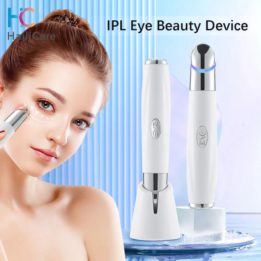 Neue IPL Vibration Auge Massager Anti Dunkle Kreis Blau Licht Anti Falten Auge Massage Stift Heiße Kompresse Auge Schönheit Pflege Gerät Image