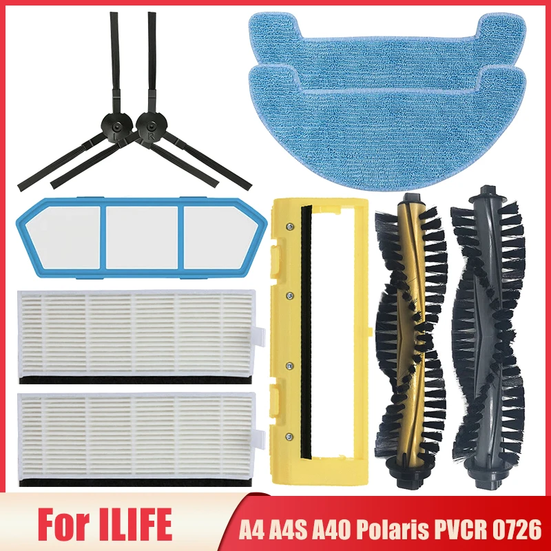 Zubehör für iLife A4 A4S A40 Polaris PVCR 0726 0826 0926 Roboter Staubsauger Hauptseite Pinsel Hepa-Filter Mopp Tuch Teile Image
