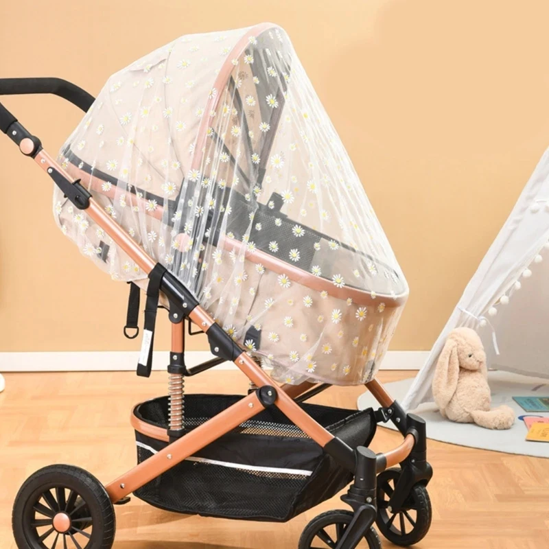 Kinderwagen-Moskitonetz, Baby-Mückenschutz, vollständig bedeckend, bedruckt, universelles elastisches Netz, Moskitonetz für Kinderwagen, Zubehör Image