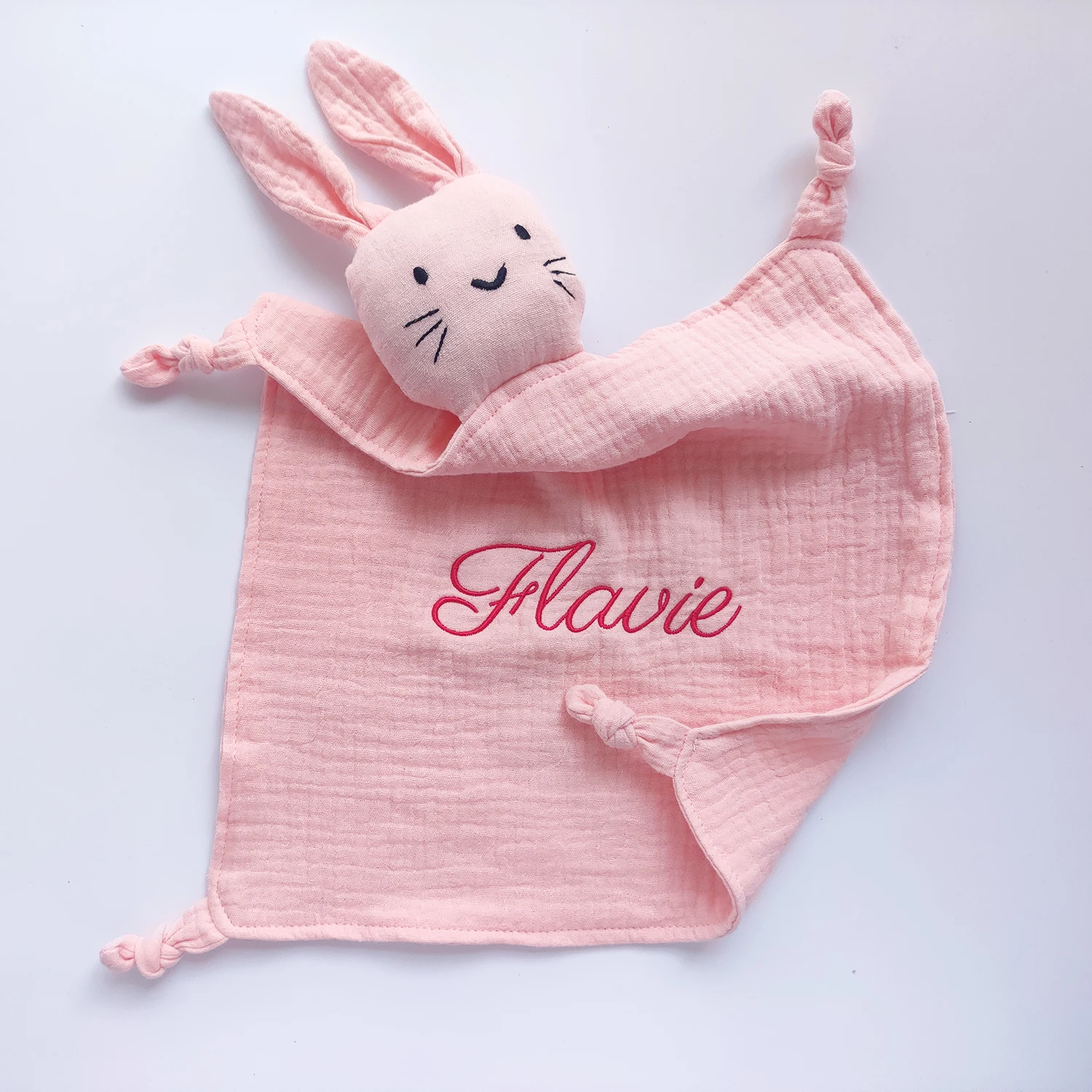Name personalisierte bestickte Baby Schnuller Beschwichtigen Handtuch schlafende Baby Tröster Sicherheitsdecke Geschenk für Neugeborene Baby Neugeborene Image