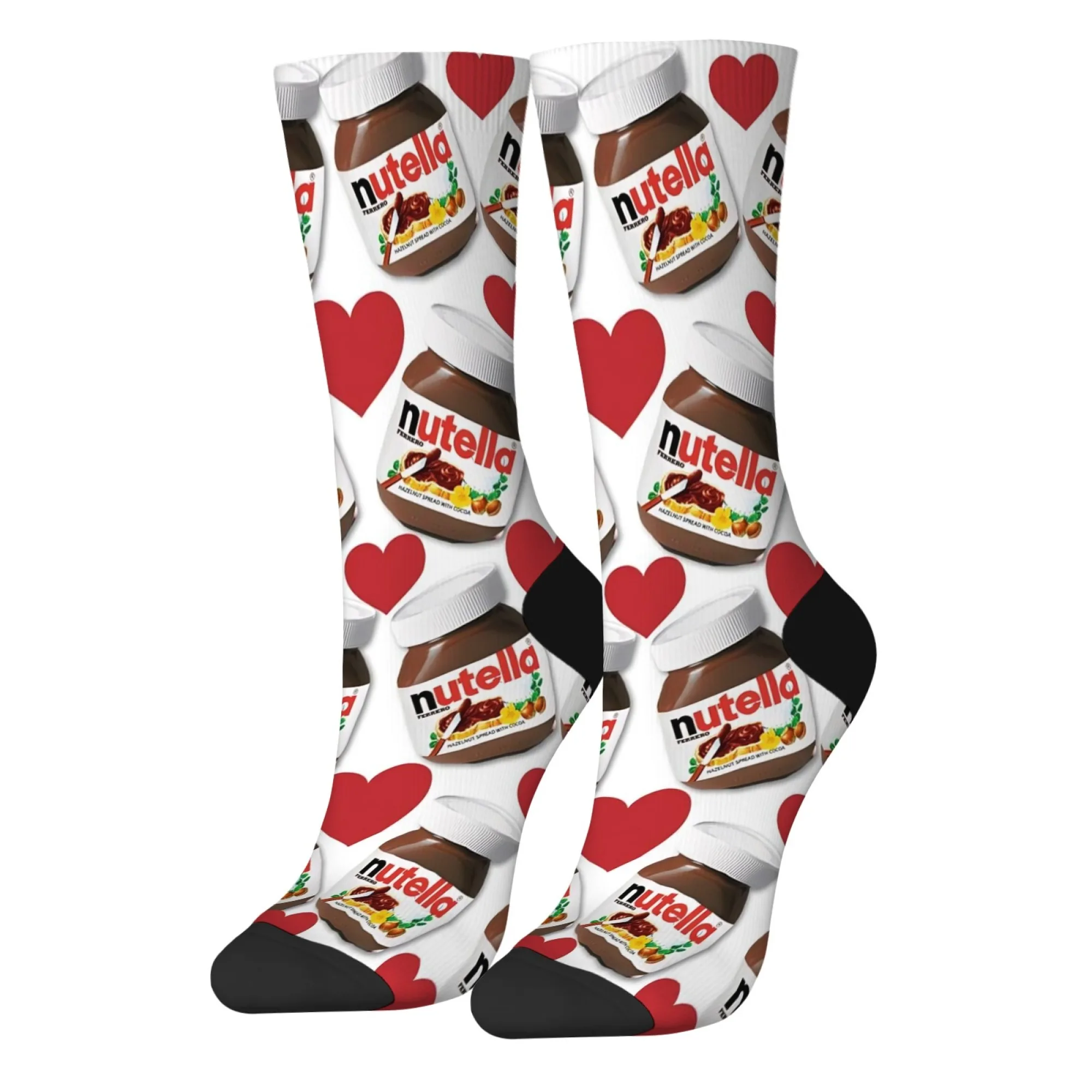 Nutella Chocolate Jam Happy Herrensocken Crazy Design Harajuku Neuheit Lustige Trendsocken Weiche rutschfeste Casual Sportsocken Geschenk