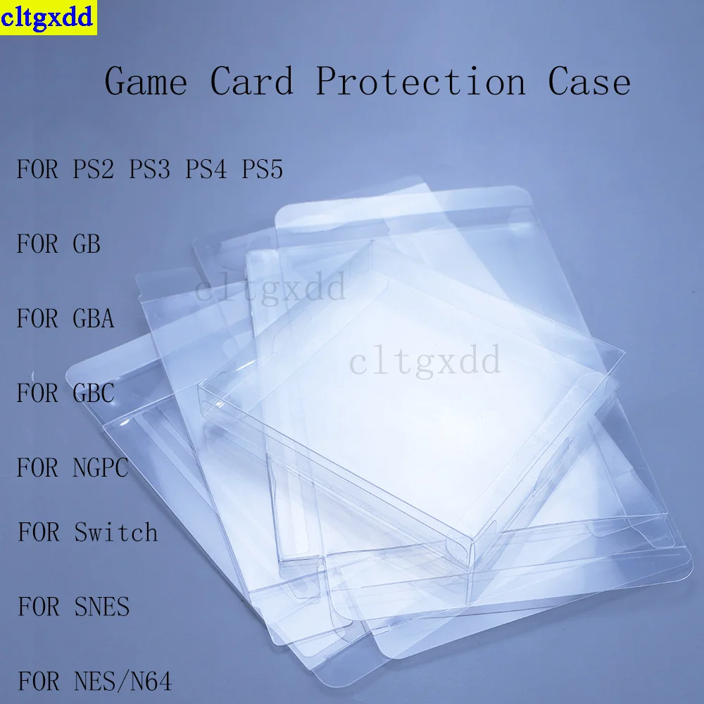 cltgxdd 1 Stück transparente Kunststoff-PET-Spielbox FÜR N64 GB GBA GBC SNES NES-Schalter passend für PS2 PS3 PS4 PS5 Schutzabdeckung