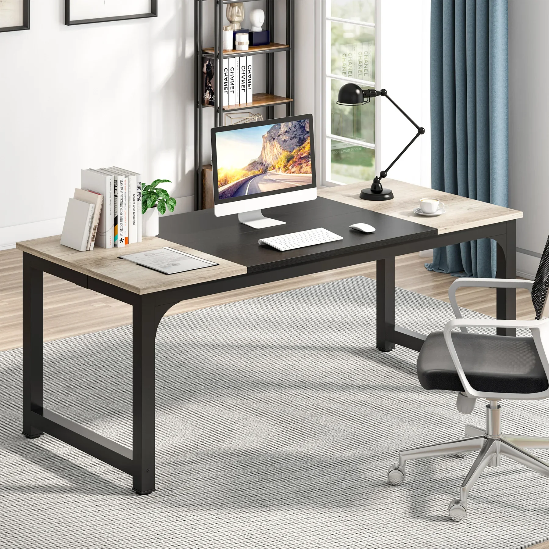 Tribesigns 180 x 80 cm großer Büroschreibtisch, Computertisch, Arbeitszimmer, Schreibtisch, Arbeitsplatz für Zuhause, Büro, moderner Computertisch