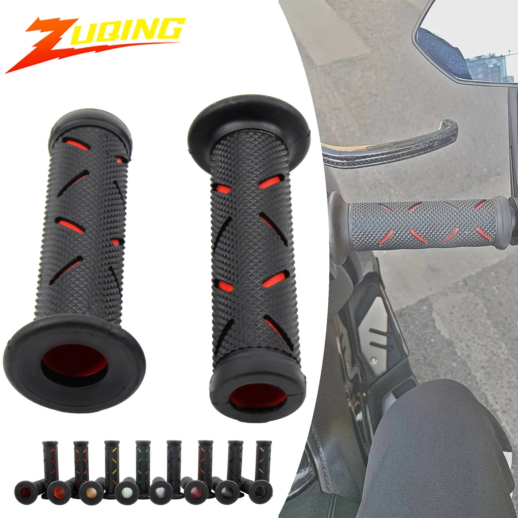 22mm Motorrad Griffe Griff Gummi Anti-slip Für Honda Suzuki Ducati Benelli Dirtbike Motocross Roller Moped Zubehör Image