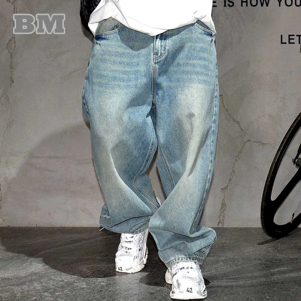 Japanische Vintage Distressed Baggy Jeans Männer Kleidung Harajuku Casual Denim Cargo hose koreanische Mode Hip Hop Hose männlich