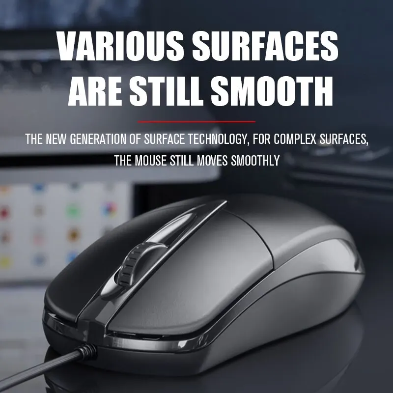 USB-verkabelte Computermaus, optische Maus, Gamer, PC, Laptop, Notebook, Computermaus, Mäuse für den Heimgebrauch im Büro Image