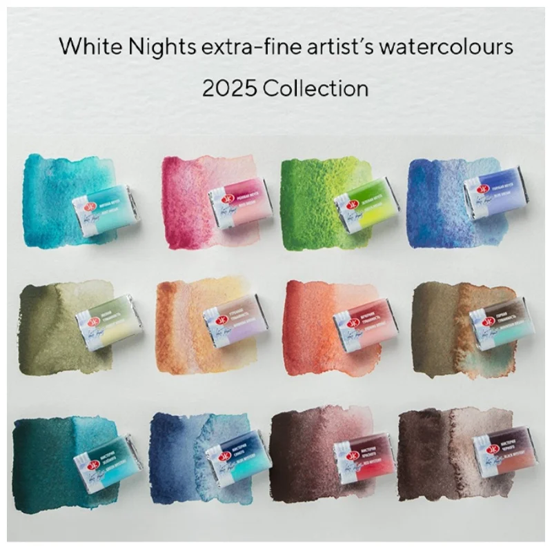 2025, weiße Nächte, Niederschlagfarbe, feste Aquarellfarbe, Kunststudenten, Skizzieren, Einzelblock-Aquarellfarben-Ergänzungsmittel Image