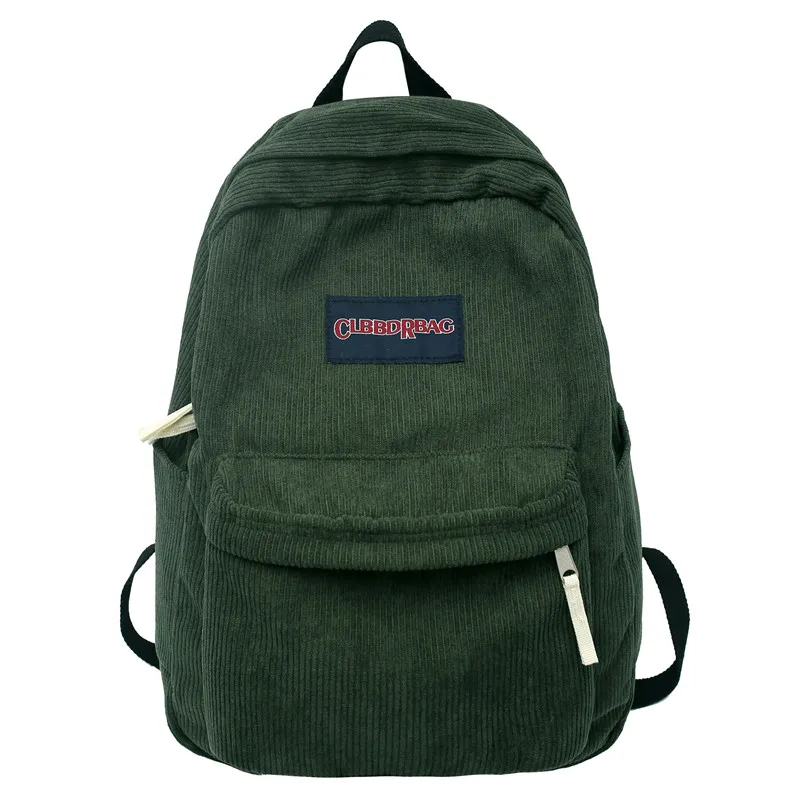 Vintage Junge Mädchen Cord grün Schult asche Männer Frauen Laptop College Rucksack coole Dame Student Mode weibliche Reise Bücher tasche neu