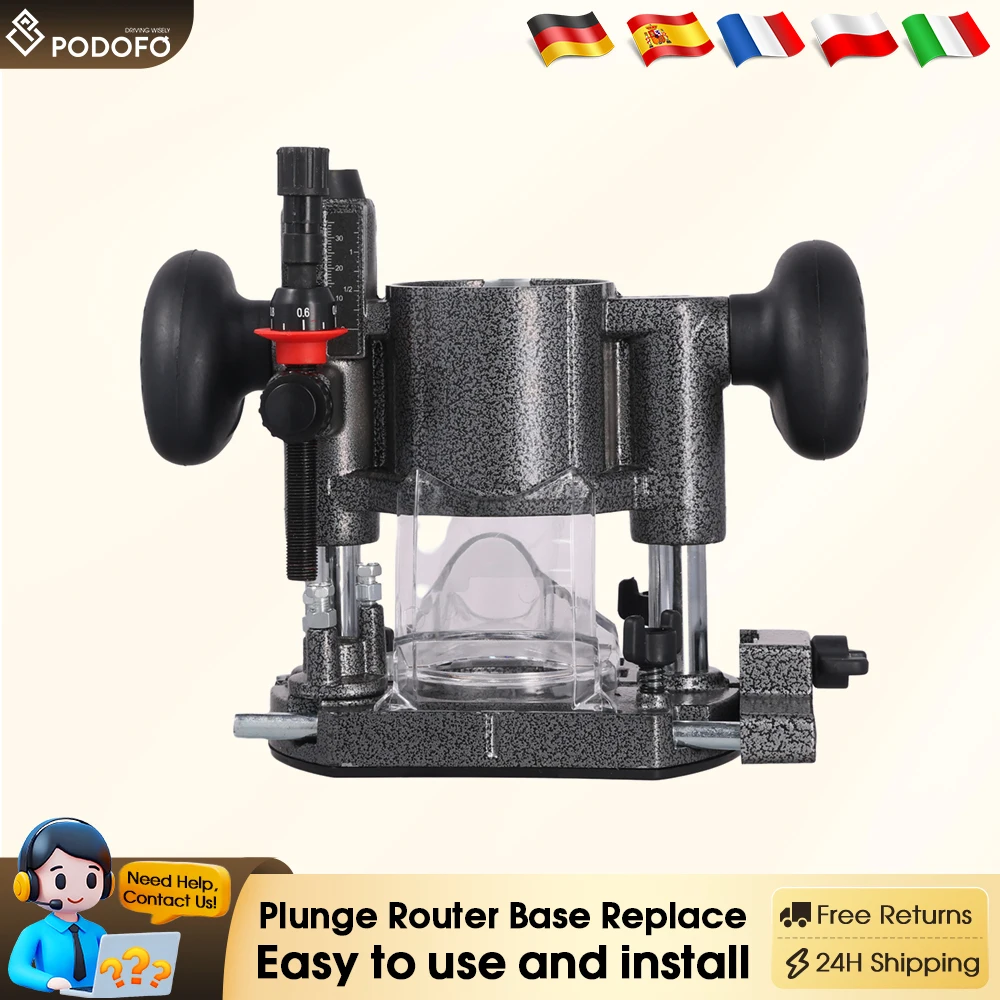 Podofo Compact Plunge Router Base Elektrische Trimmmaschine Elektrowerkzeug Zubehör Plunge Router Halterung Image