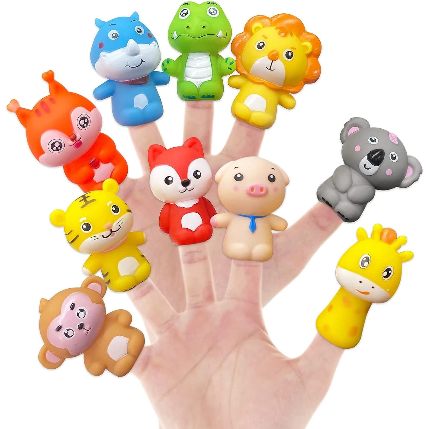 10 stücke Kleine Tier Finger Puppe Baby Spielzeug Weiche Gummi Handpuppe Finger Puppen Spielzeug Neugeborenen Interaktive Pädagogisches Spielzeug Kinder
