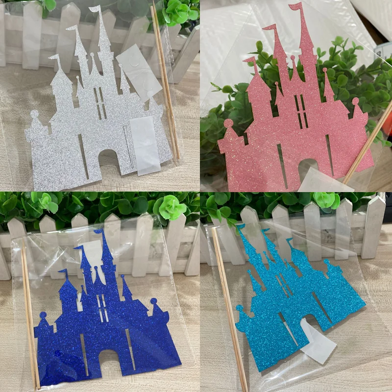 Schloss-Kuchenaufsatz, Flagge, Regenbogen-Jubiläum, Cupcake-Topper für Hochzeit, alles Gute zum Geburtstag, Party, Backdekoration, frohes neues Jahr Image