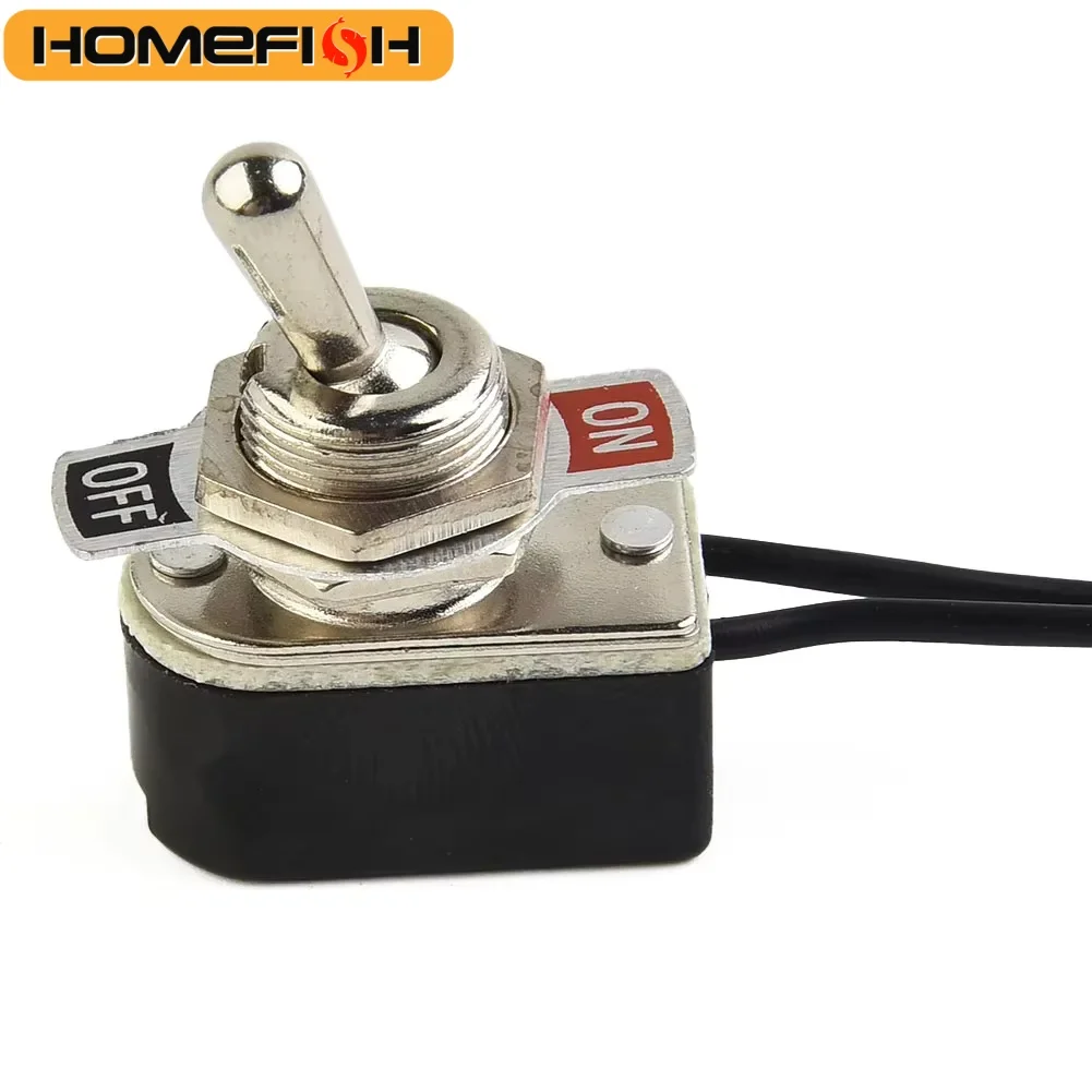 SPST 6A Kippschalter Rocker SPST Kontakte Schalter Kippschalter mit Drahtschalter 12mm Ausschnitt 1PCS 6A/125V Schwarz + Silber Image