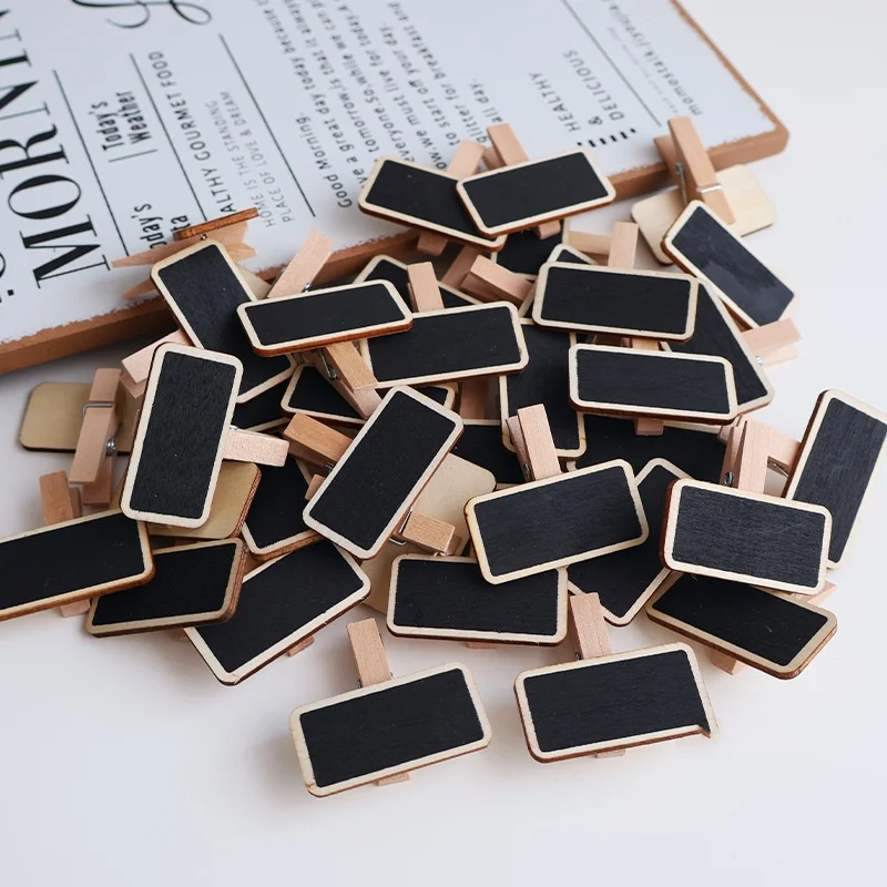Bview Art 10 Stück Mini-Tafelklammer aus Holz – Preisschild-Displayhalter und Memo-Notizklemme für Einzelhandelsgeschäfte