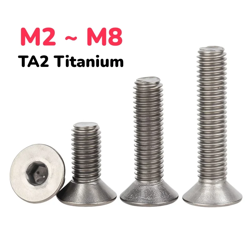 M2 M2.5 M3 M4 M5 M6 M8 TA2 Titan Sechskant-Innensechskantschraube mit Senkkopf Image