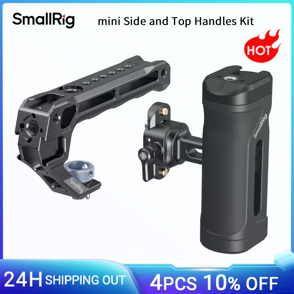 SmallRig Mini Seiten- und Top-Griff-Set mit NATO-Klemme, ARRI-Top-Griff, NATO-Schiene, Käfiggriff für Sony für Canon -5949 Image