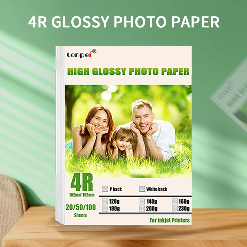 Großhandel 4R 200g glänzendes Fotopapier 4*6 Zoll einzelnes beschichtetes gedrucktes Papier 100/500/1000 Blatt Chargenverkauf für Tintenstrahldruck deutlich