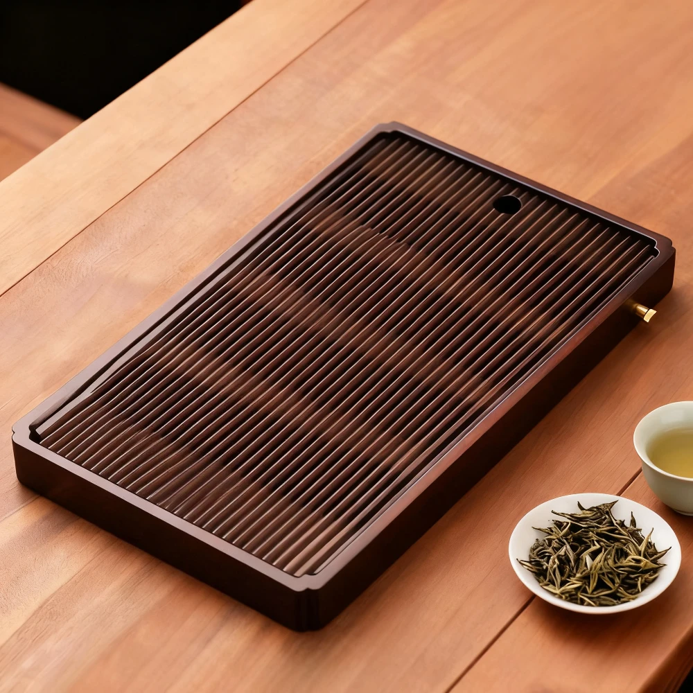Chinesische Natürliche Bambus Tee Tablett Rechteckige Tee Tablett Wasser Lagerung Kung Fu Tee Tablett Untertasse Wiederverwendbare Tee Bord Tee Ablage