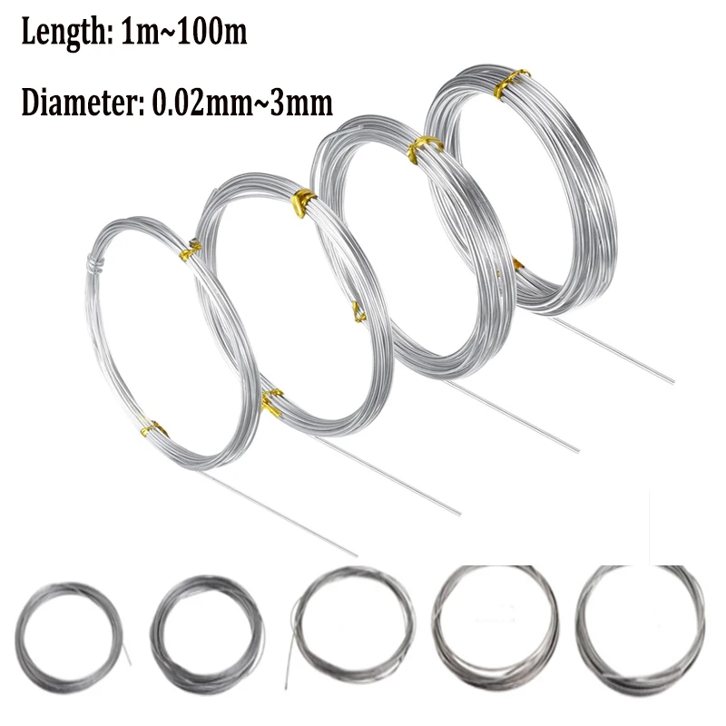 Edelstahldraht, Hartdraht, vollständiger Hartdraht, 0,02–3 mm Länge, 1 m/5 m/10 m/50 m/100 m Stahldraht Image