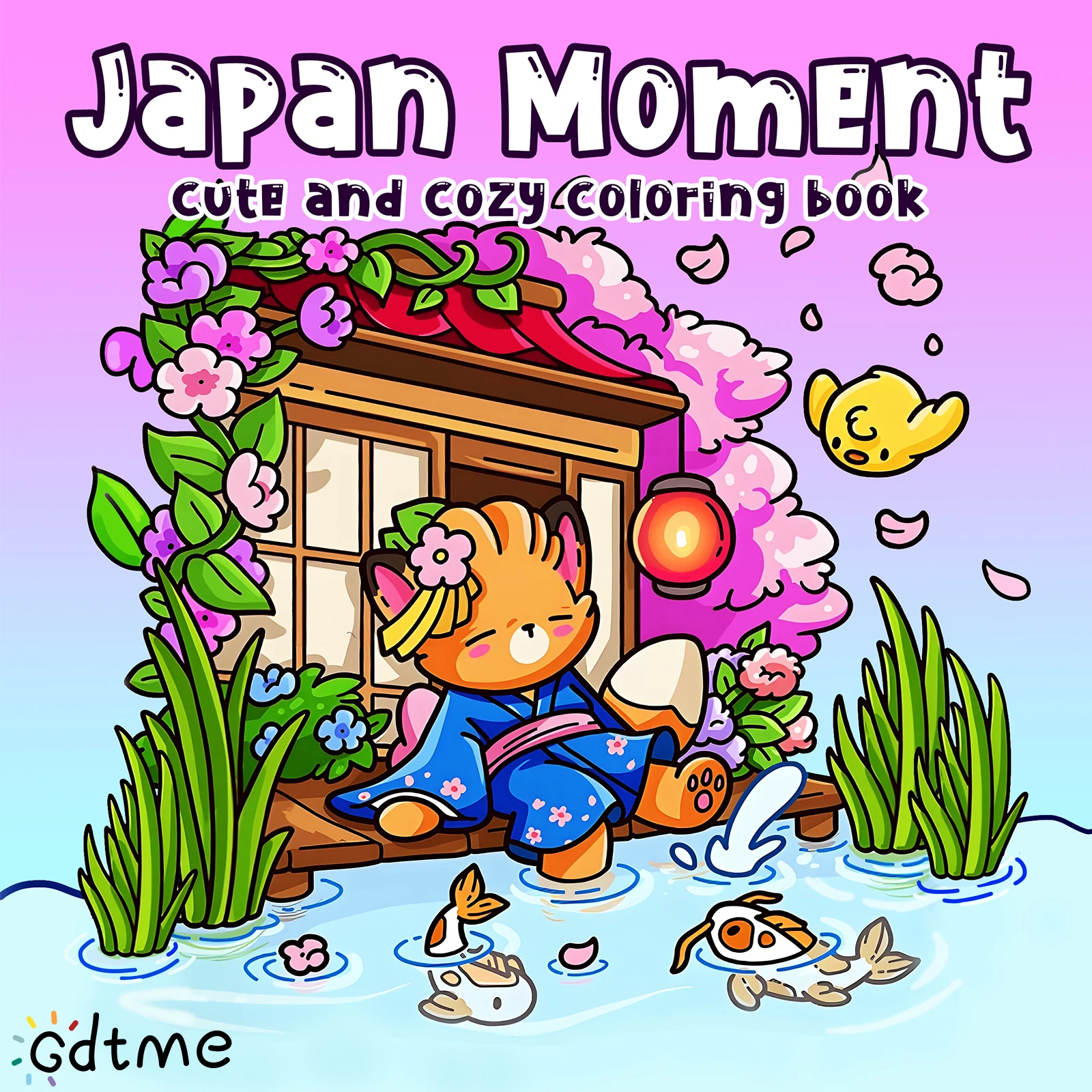 Gemütliches Japan: Niedliches Malbuch für Erwachsene und Jugendliche mit bezaubernden Charakteren und entzückenden japanischen Szenen zur Entspannung Image
