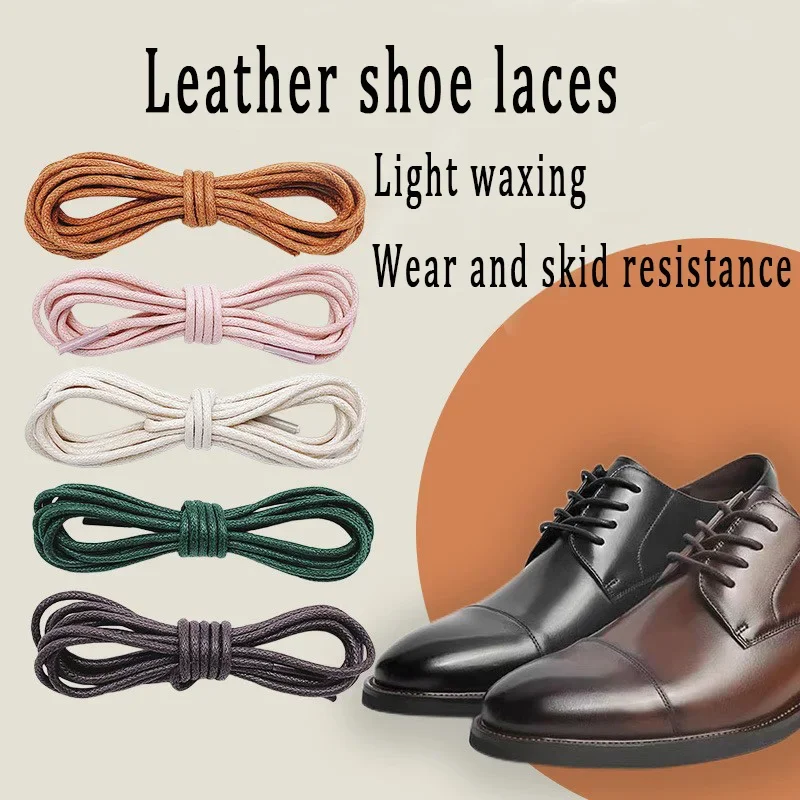2,5 mm Baumwolle gewachst solide runde Schnürsenkel langlebige Polyester-Schnürsenkel Oxford-Schnürsenkel Stiefel Schnürsenkel wasserdichte Lederschnürsenkel Image