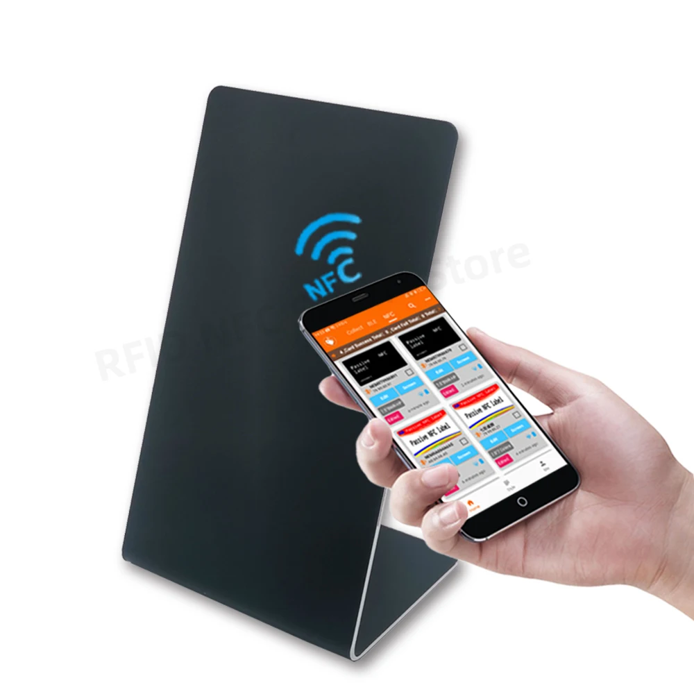 Nfc stand 13,56 mhz programmier bare google bewertungen nfc stand tisch nt/ag nfc google review display nfc karte personal isiert Image