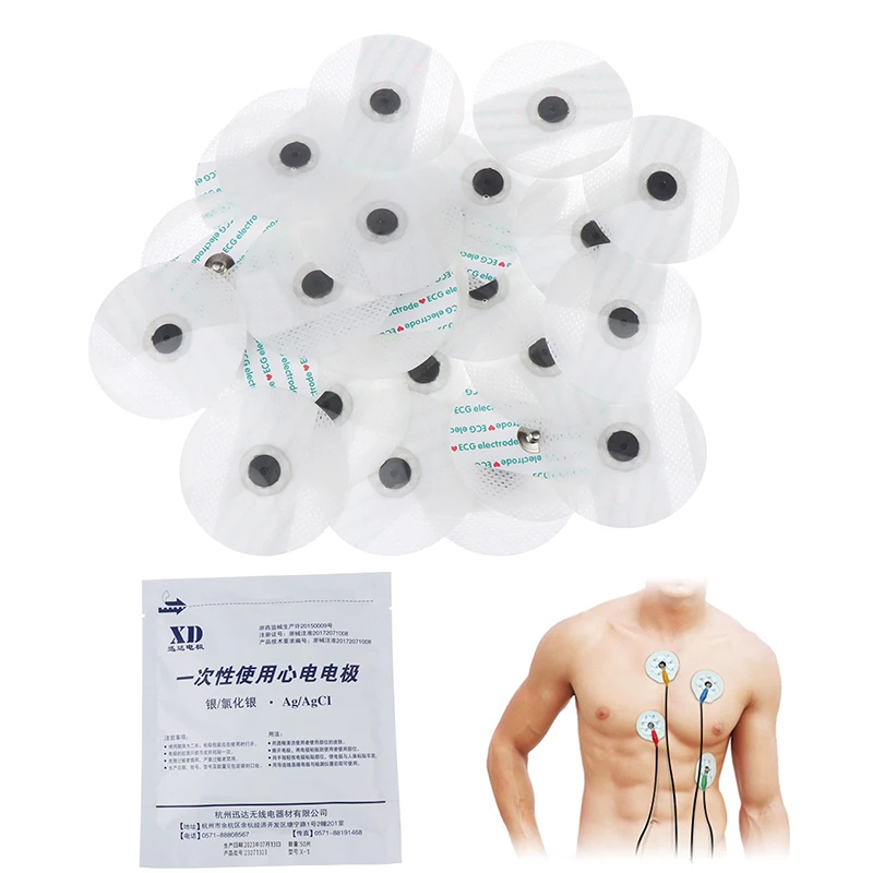 50 Stück EKG-Elektroden Medizinisches Einweg-Elektroden-Patch EKG-Zubehör Vlies-EKG-Elektrodenpads Image