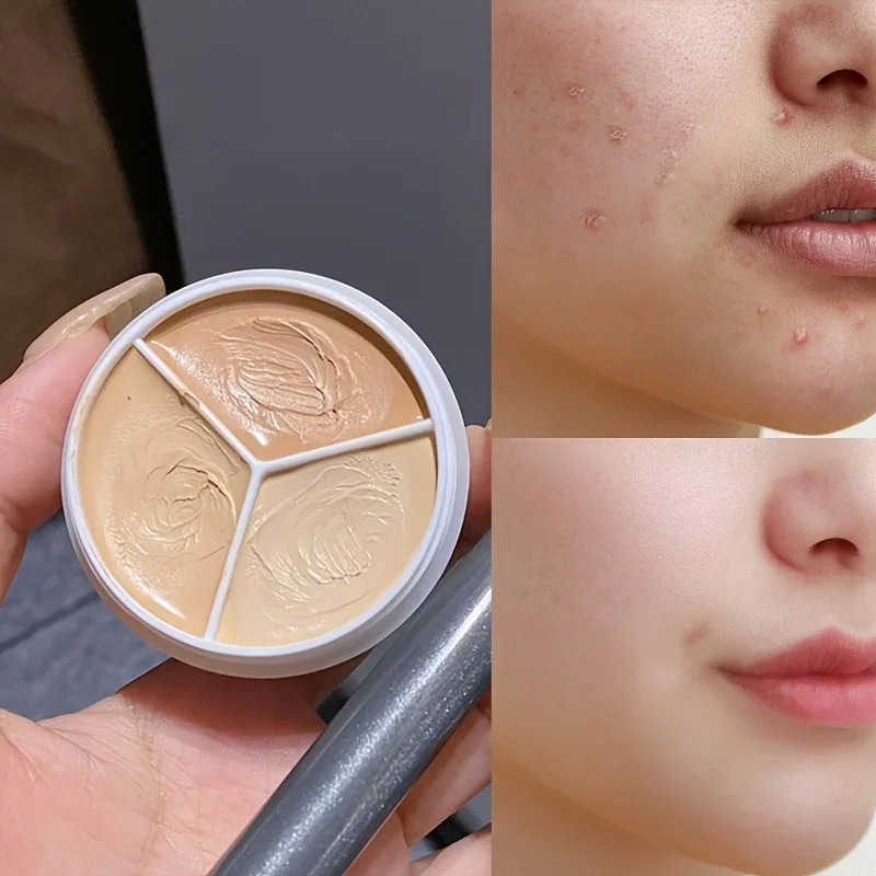 3-Farben-Concealer-Palette bedeckt professionell Augen, Augenringe, Flecken, Pickel, schwarze Tränenrille, Reparatur-Grundierung, Make-up Image
