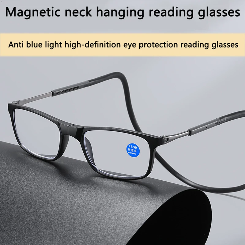 Tragbare magnetische Lesebrille für Männer, Lesebrille mit Magnet, zum Aufhängen am Hals, Presbyopie-Brille für Damen Image