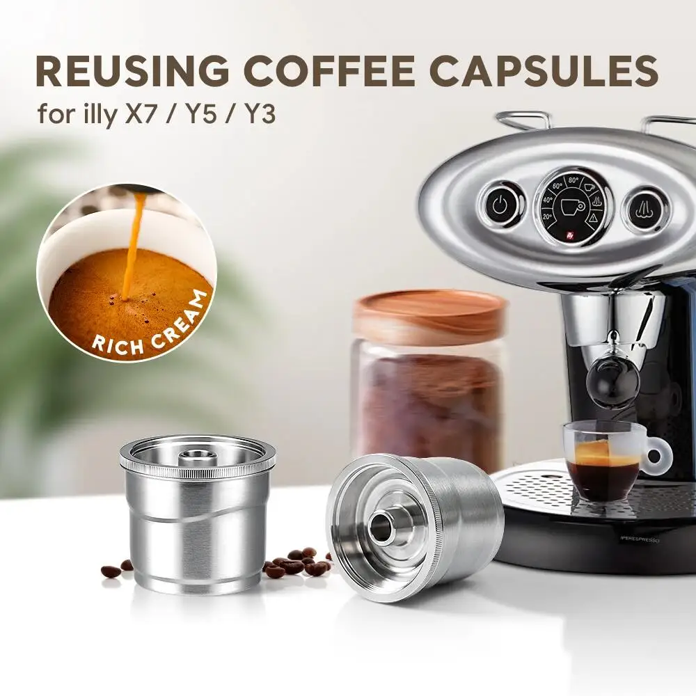 Wiederverwendbare Pods für Illy Iperespresso-Kapsel, Edelstahl-Kaffeekapseln, Filter für Illy X7 Y3 Y5 Kaffeemaschine Image