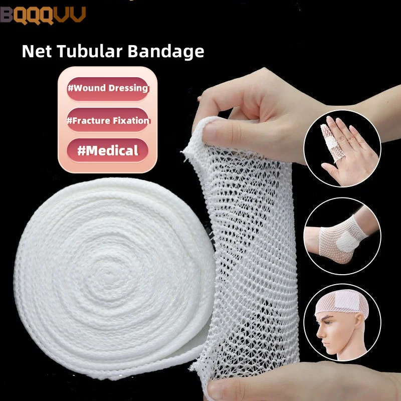 1 Rolle elastische Netz-Schlauchbandage, atmungsaktiver Stretch-Bandagenhalter für Wundverband, Handgelenk, Ellenbogen, Knie, Knöchel, Erwachsene Image