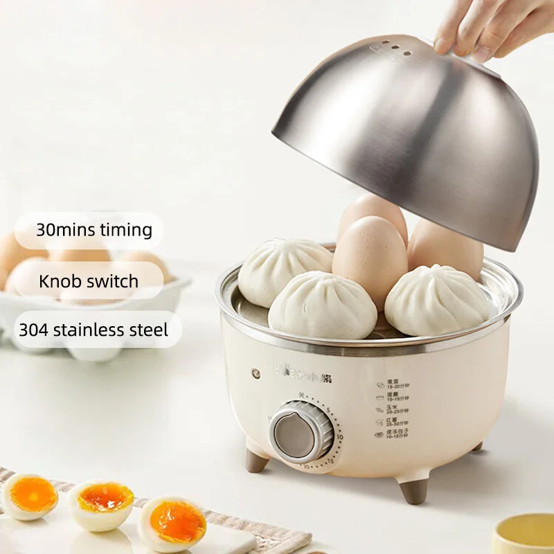360 W elektrischer Eierkocher, Frühstücksmaschine, Multikocher, automatischer Dampfgarer, Eierkocher, Eierpudding-Dampfkocher mit Timer Image