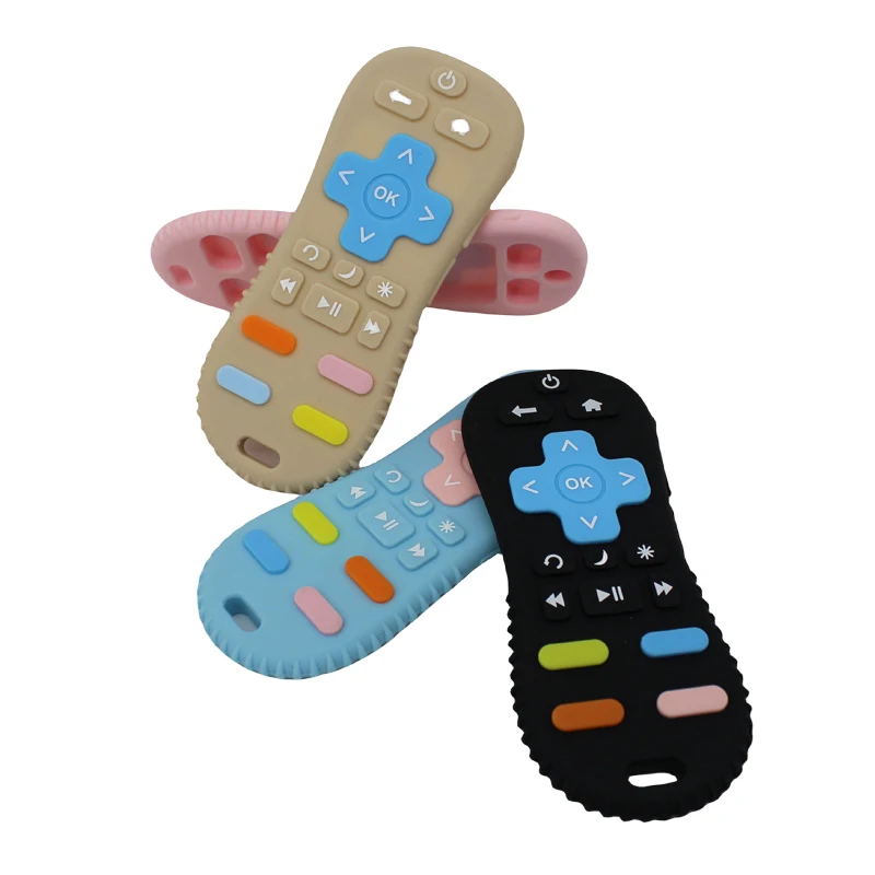 Baby Silikon Fernbedienung Beißring Baby Anti-Essen Hand Zahnen Stick Cartoon Beruhigende Zahnen Spielzeug Kognitive Zahnen Spielzeug Image