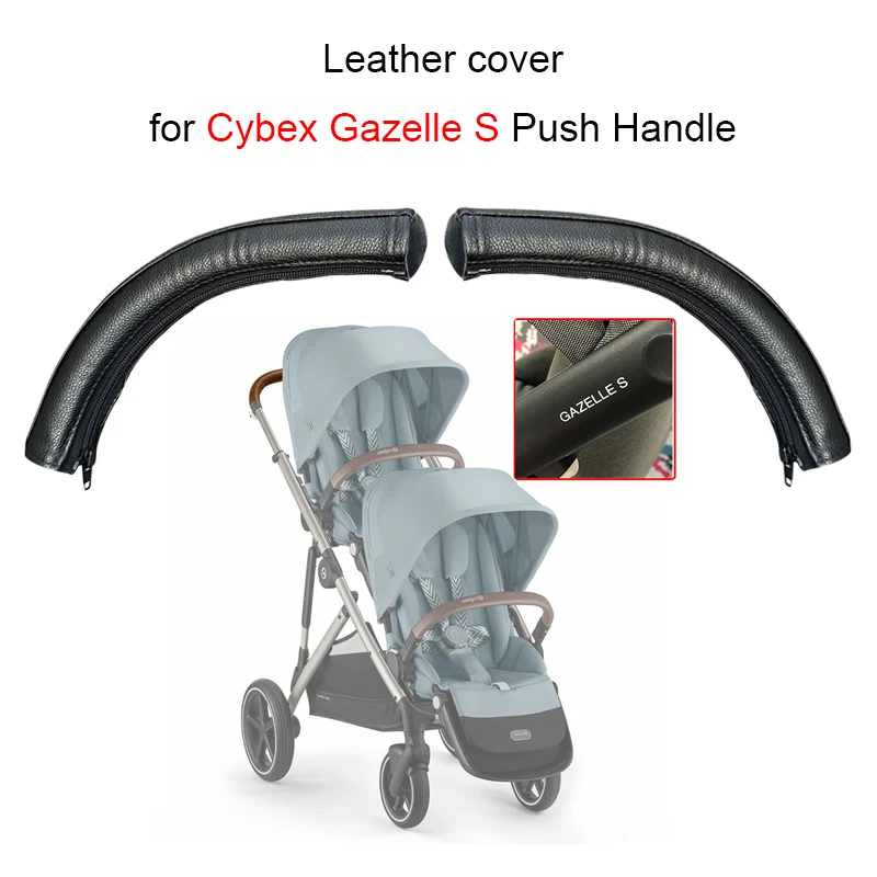 PU Leder Abdeckung Für Cybex Gazelle S Kinderwagen Griff Buggy Push Bar Mom Handlauf Schutzhülle DIY Baby Kinderwagen Zubehör Image