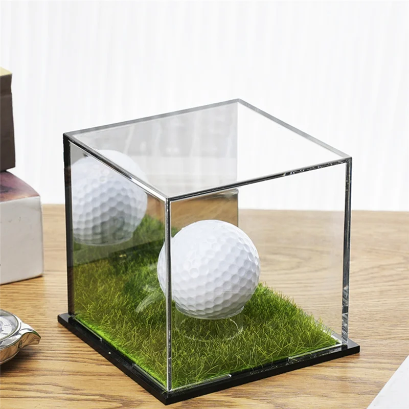 RTSHE-Golfball-Vitrine, quadratische Vitrine für Golfbälle, Gedenkbox, Aufbewahrungsbox für Acrylspiegel Image